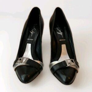 MISS SIXTY GENUINE LEATHER LOGO HEELS SIZE 39 or 8